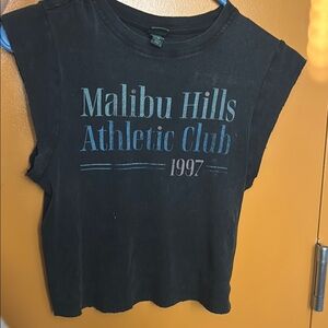 Black Sleeveless Graphic Tee